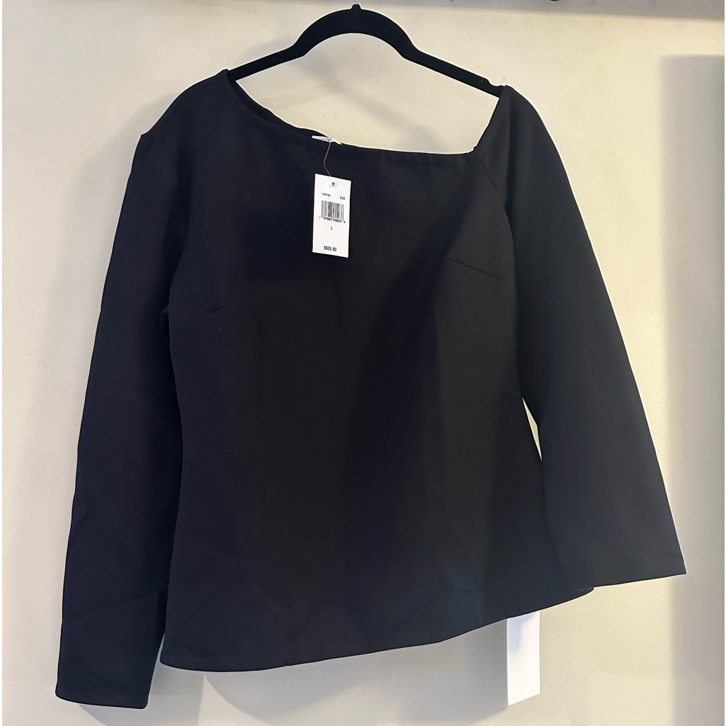 Rosette Getty Black Off On Shoulder Blouse.